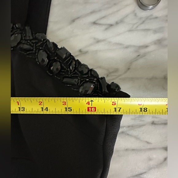 Taylor Black Evening Formal Dress with Beaded Neckline - Picture 10 of 16